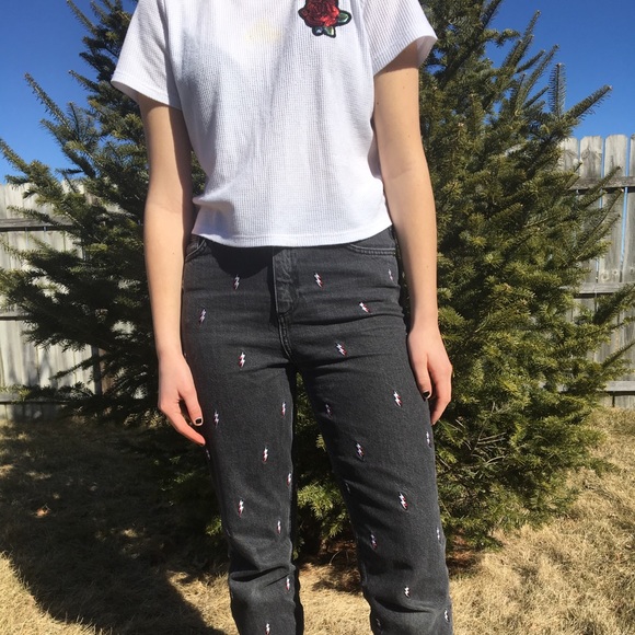 jeans with lightning bolts